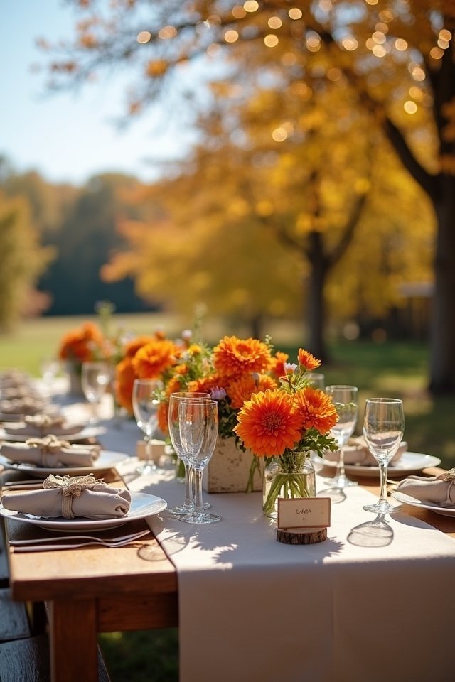 rustic orange and taupe celebration