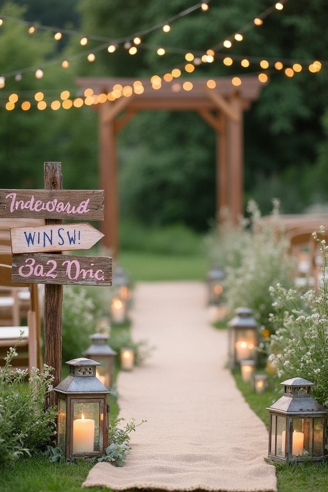 rustic personalized wedding signage