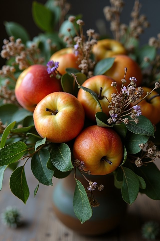 rustic quince floral arrangement