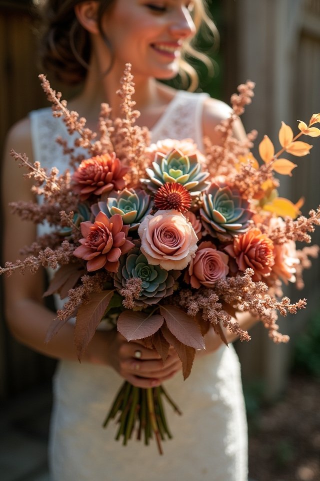 rustic terracotta succulent bouquets
