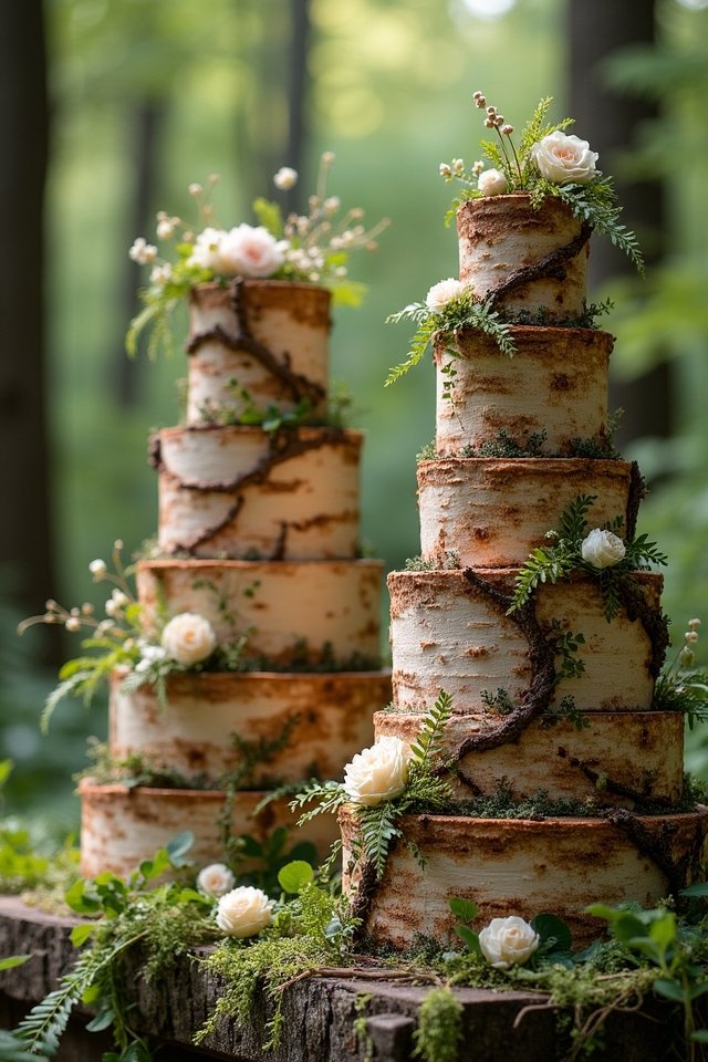 rustic tree bark cake