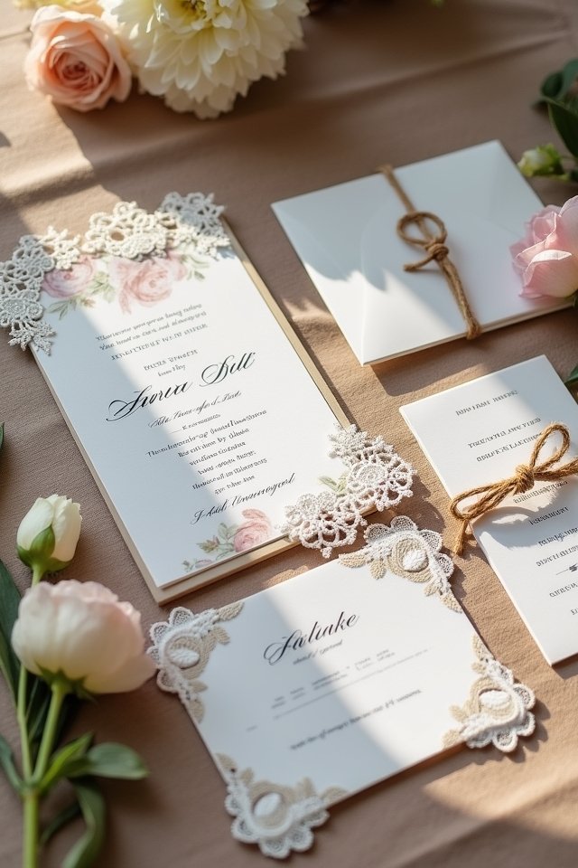 rustic twine and lace