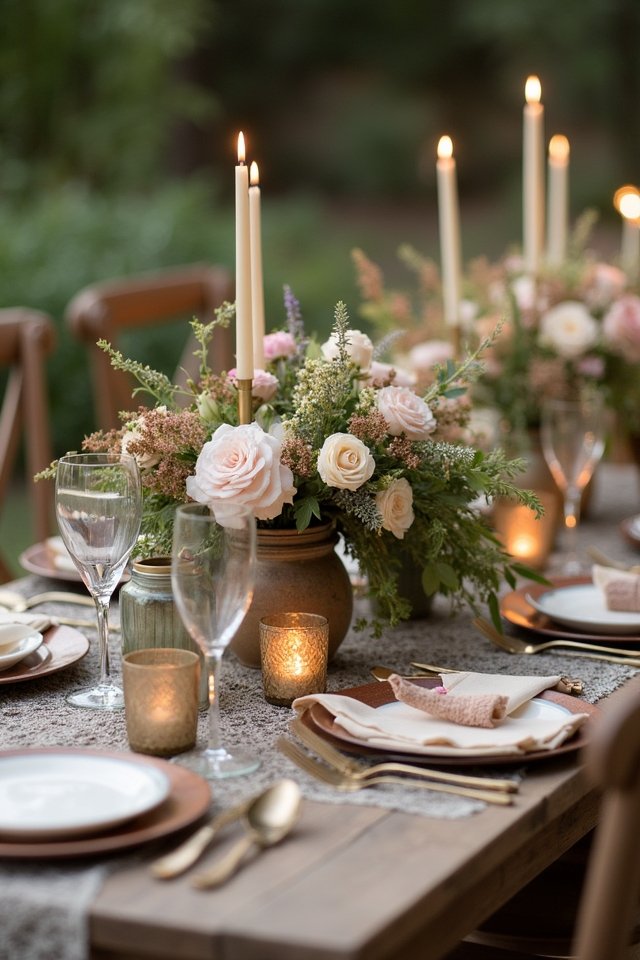 rustic vintage wooden centerpieces