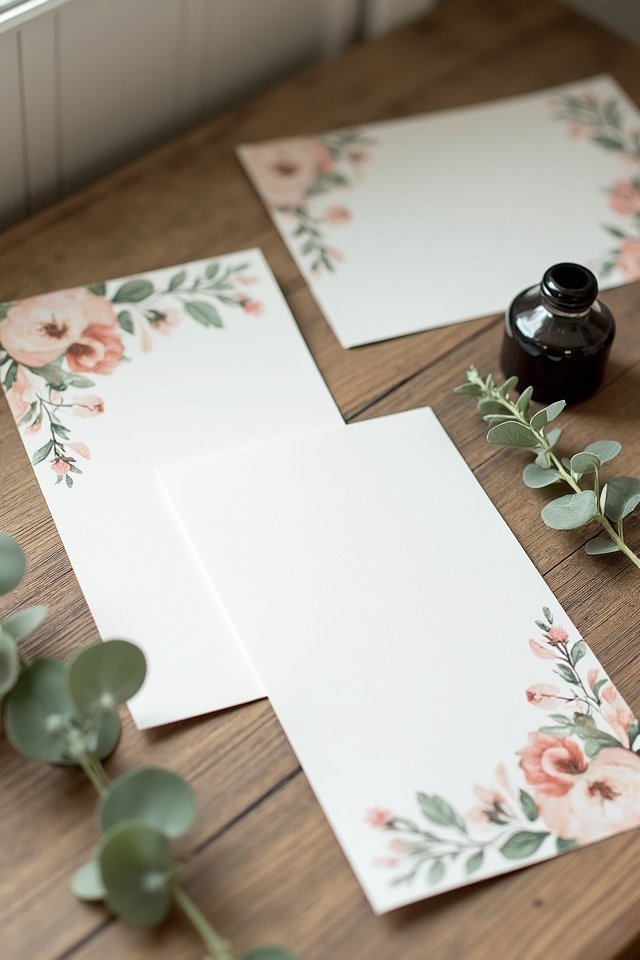 rustic watercolor wedding invitations