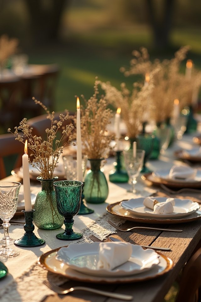 rustic wedding vintage glassware