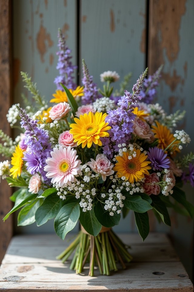 rustic wildflower bouquet charm