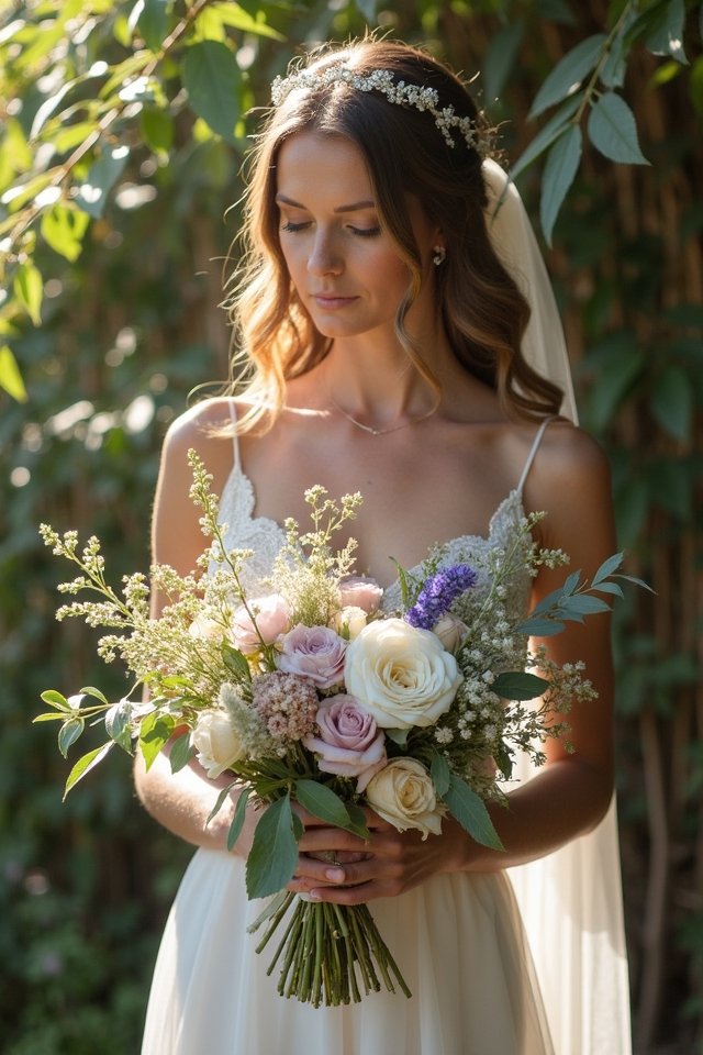 rustic wildflower bouquet charm
