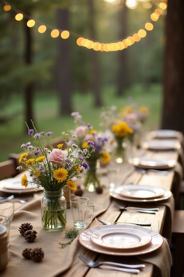rustic wildflower wedding arrangements