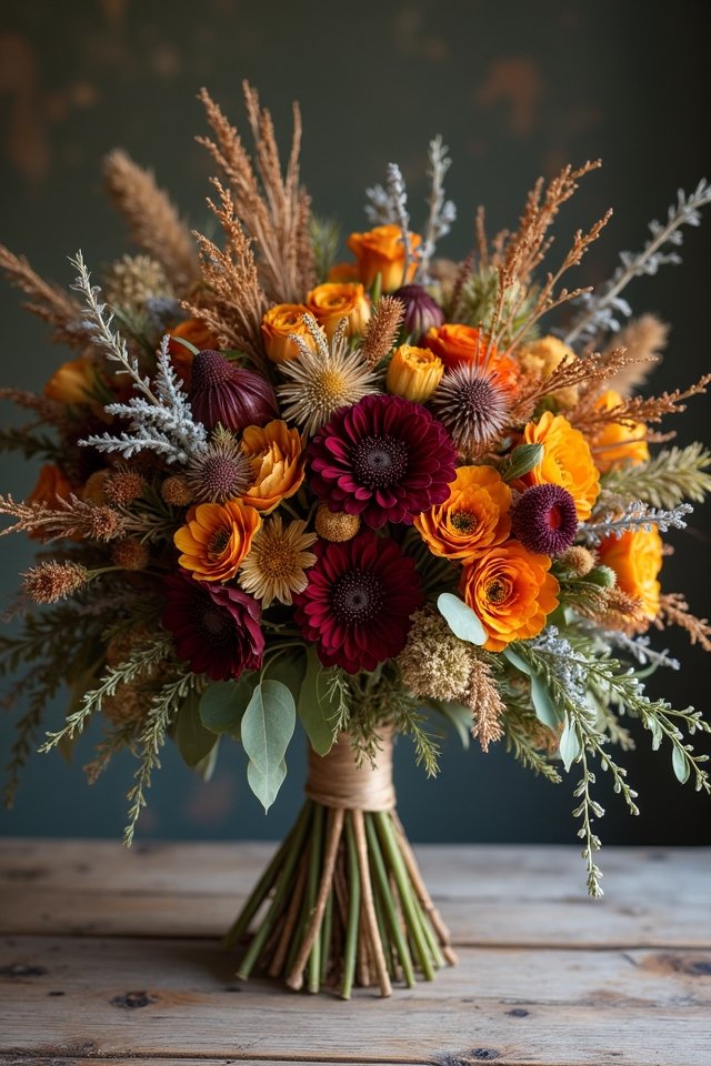 rustic wildflower wedding bouquet