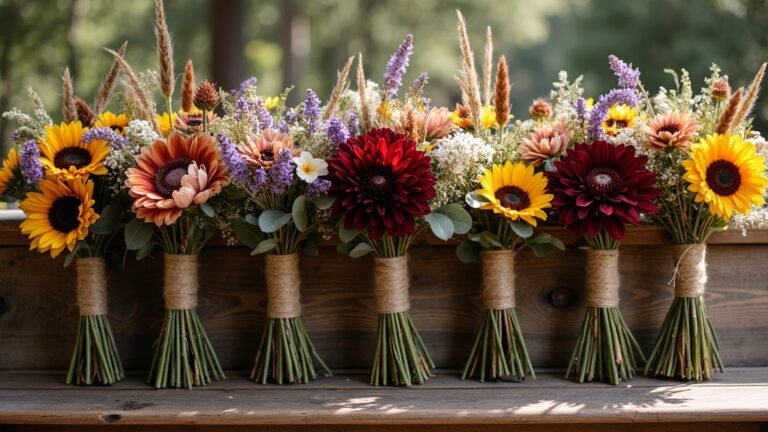 rustic wildflower wedding bouquets
