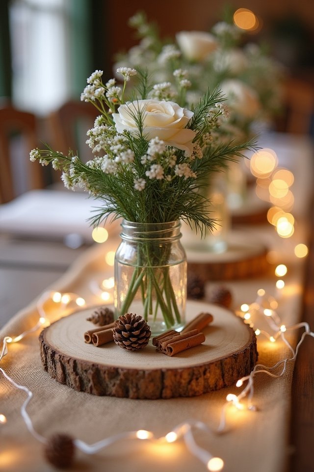 rustic winter wedding centerpieces