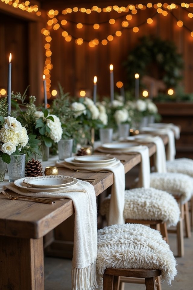 rustic winter wedding textures