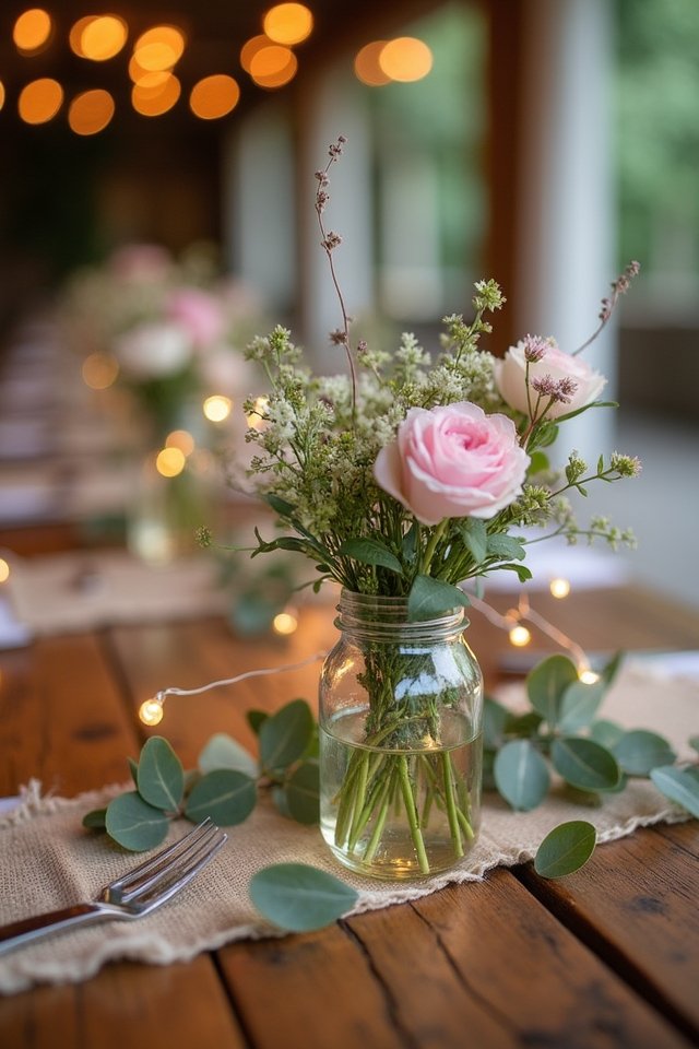rustic wood and mason jars
