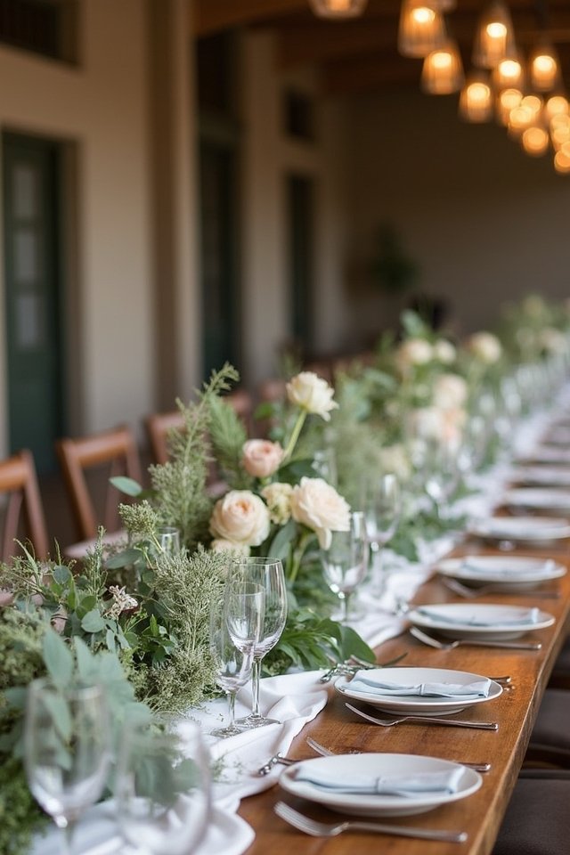 rustic wood greenery elegance