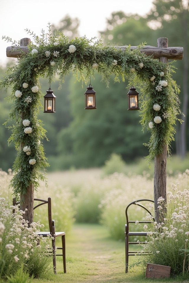 rustic wooden arch decoration
