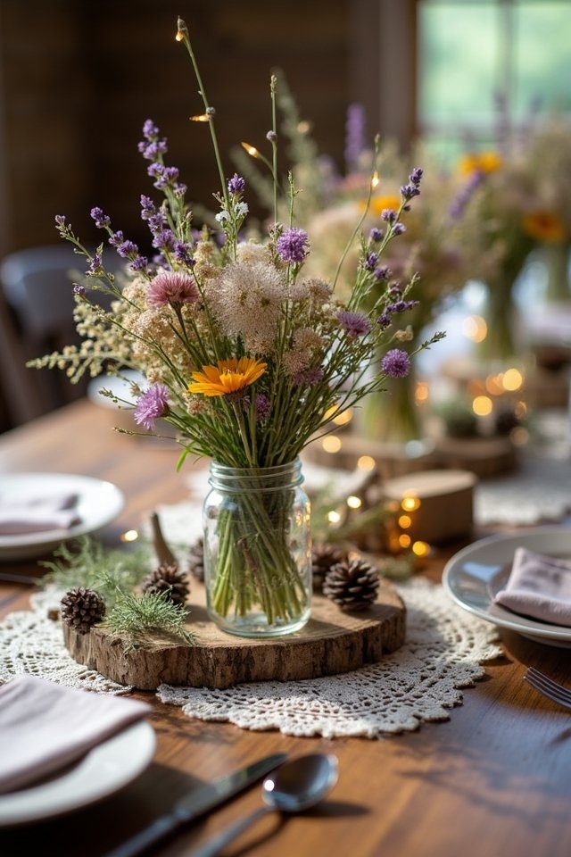 rustic wooden centerpiece elegance