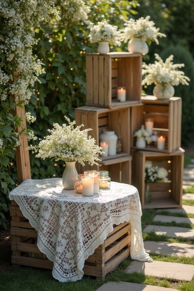 rustic wooden crate displays