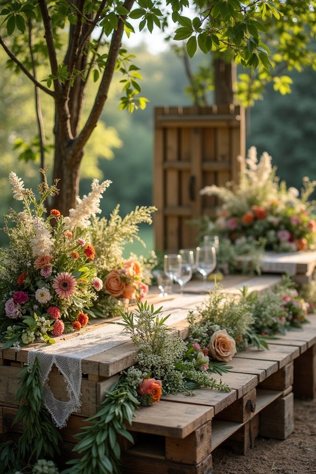 rustic wooden pallet altar