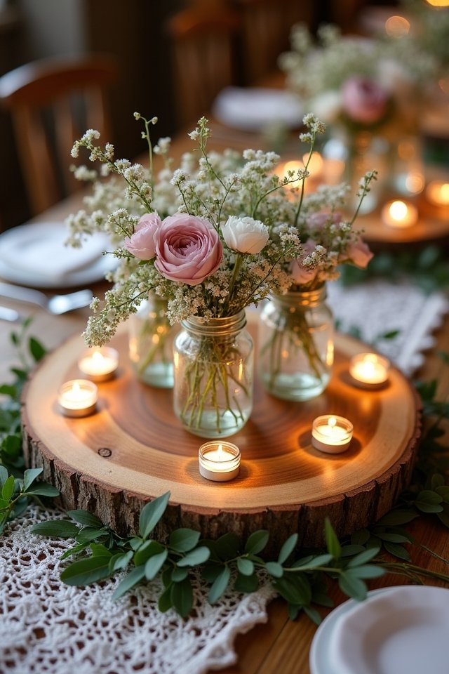 rustic wooden slice displays