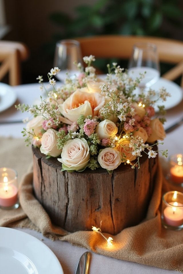 rustic wooden stump decor