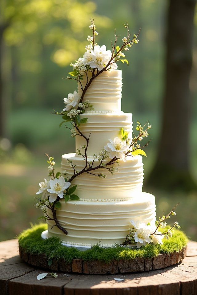 rustic woodland wedding cake