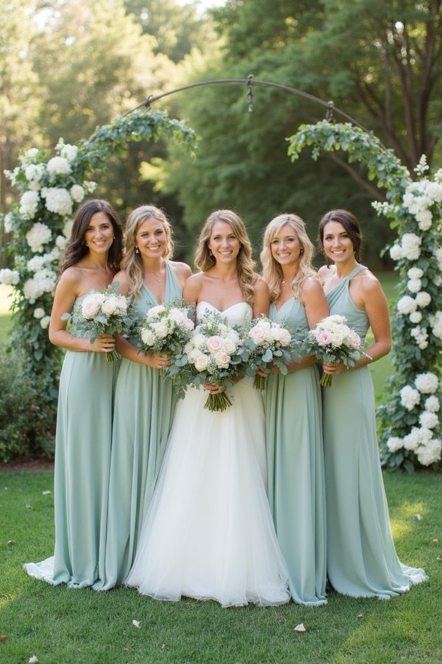 sage bridesmaid styles elegance