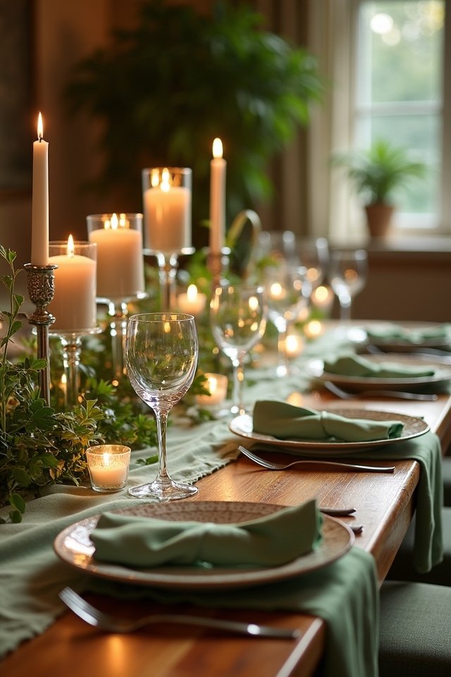 sage green ambient lighting