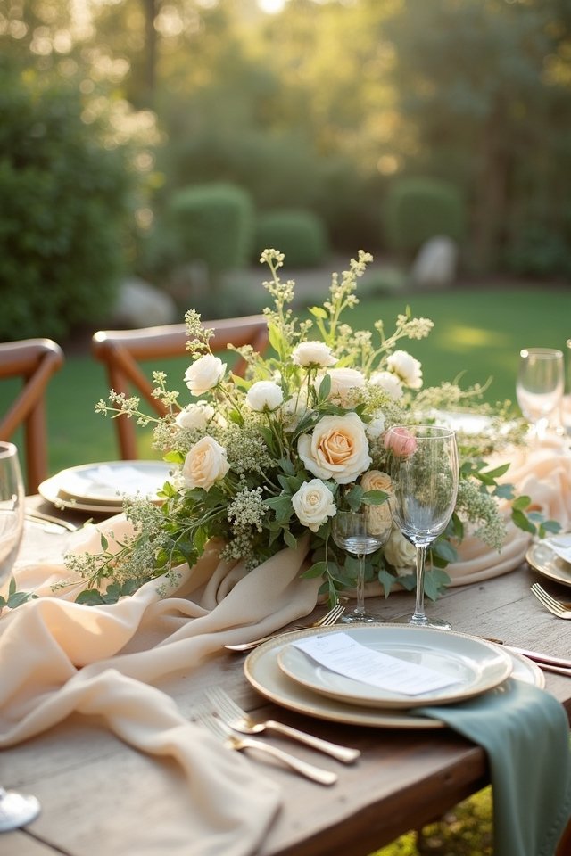 sage green and champagne elegance