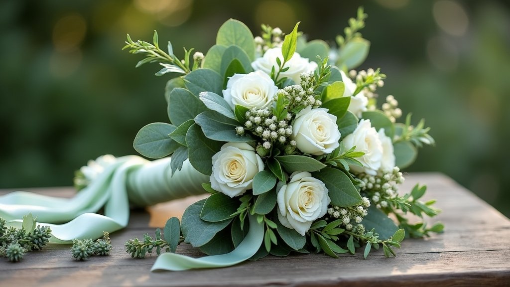 sage green bridal bouquets