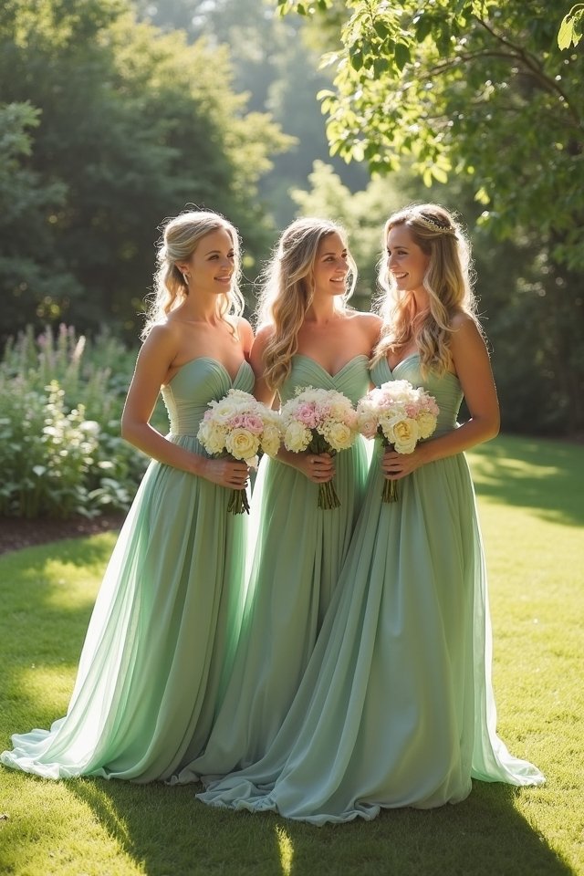 sage green bridesmaid elegance