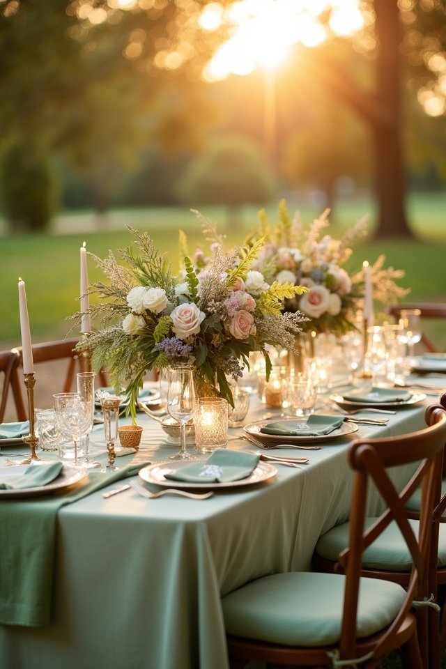 sage green dusty rose elegance