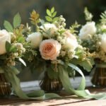 sage green fall wedding bouquets