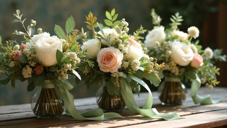 sage green fall wedding bouquets