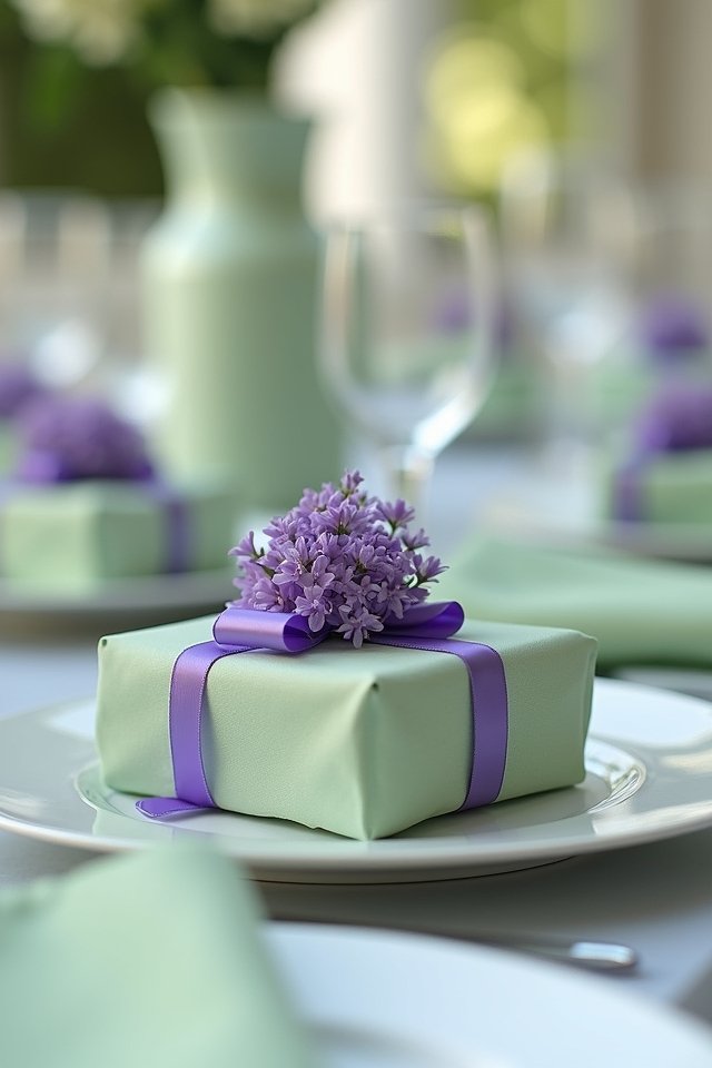 sage green gifts adorned beautifully