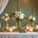 sage green wedding centerpieces