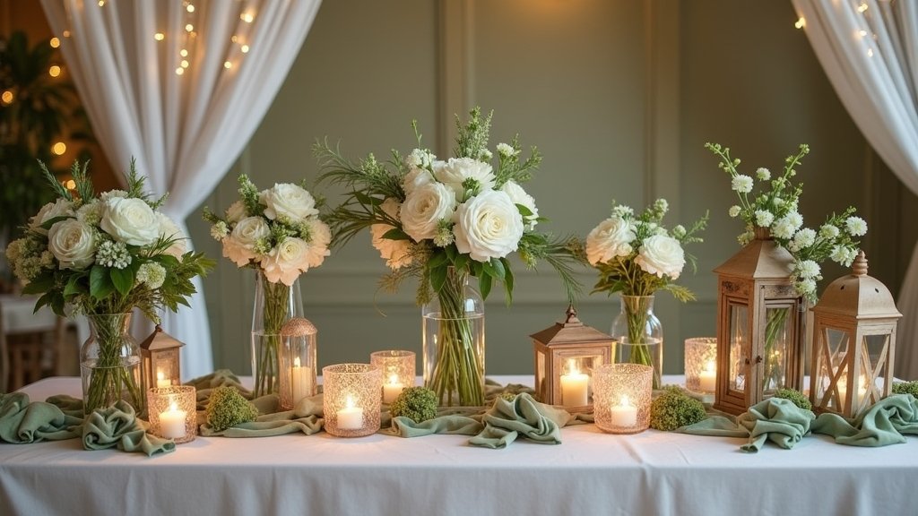 sage green wedding centerpieces