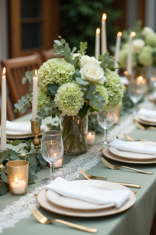 sage green wedding centerpieces