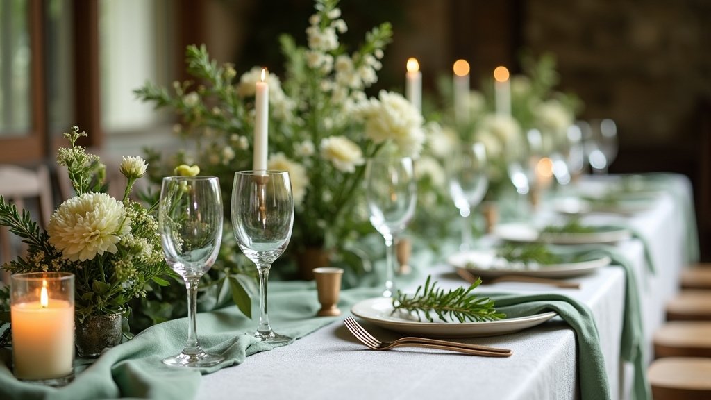 sage green wedding decor