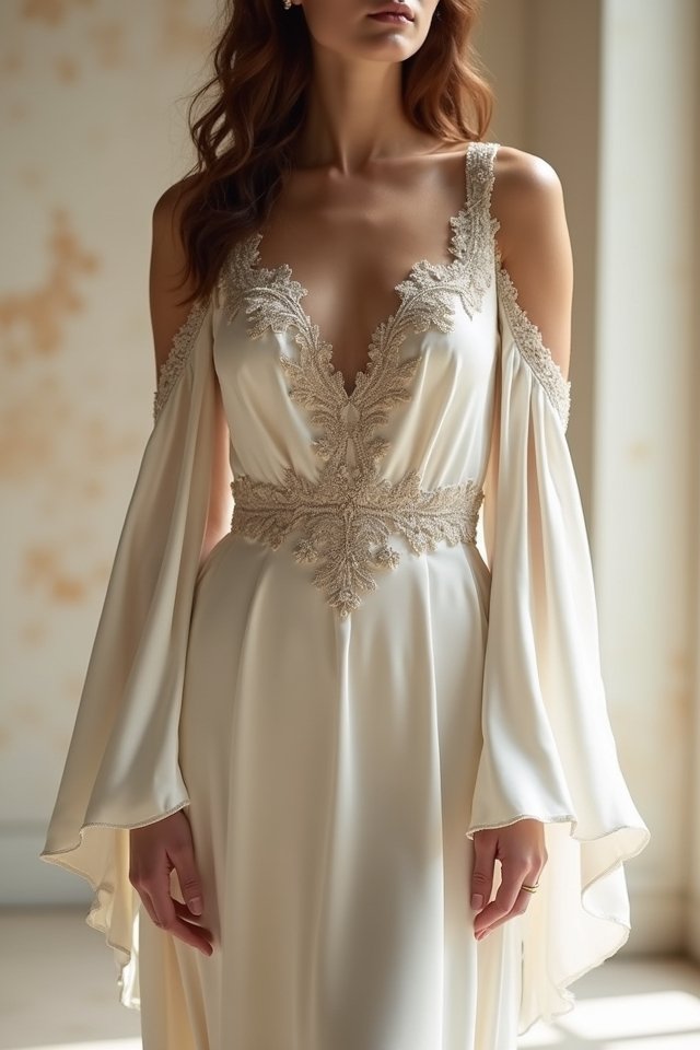 satin statement sleeves elegance