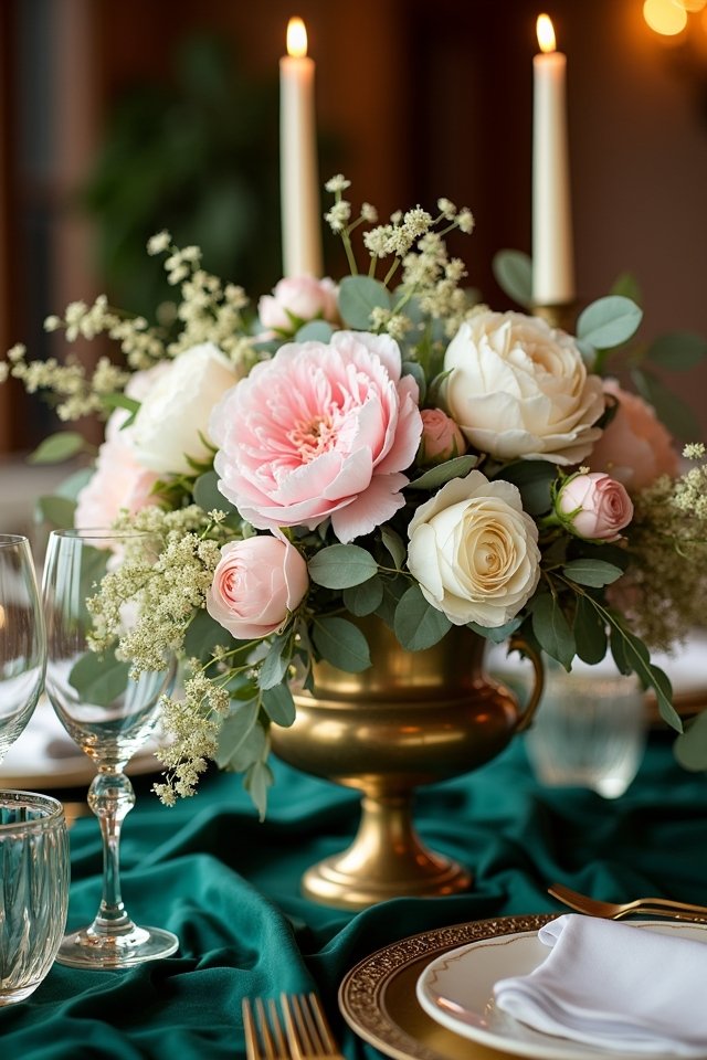 seasonal blooms in vintage containers