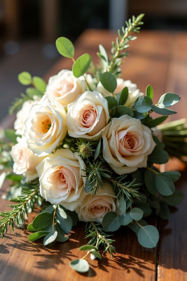 seasonal flowers with sage green