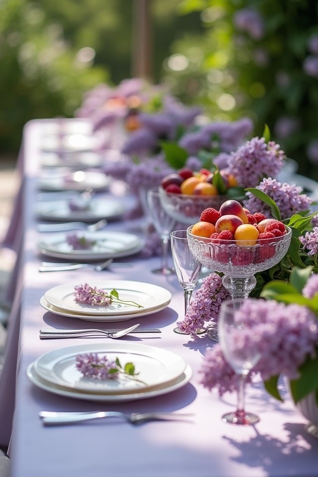 seasonal fruit and lilac
