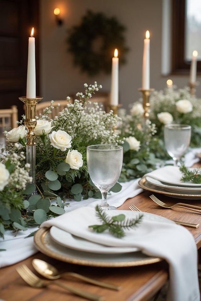 seasonal greens winter centerpieces