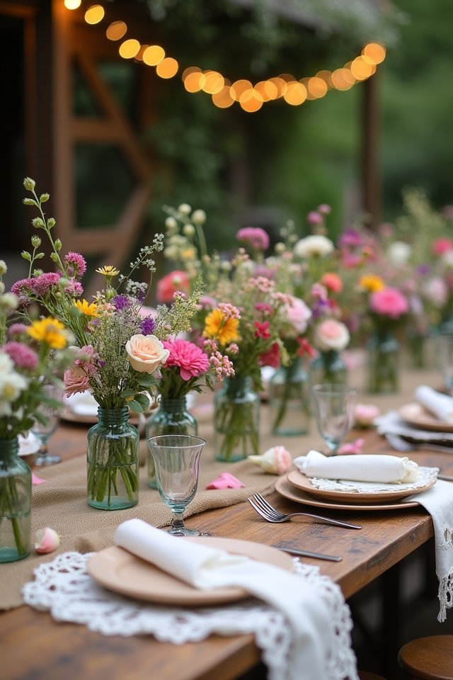 seasonal wildflower table arrangements