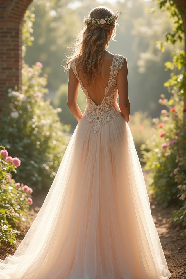 sheer back wedding elegance