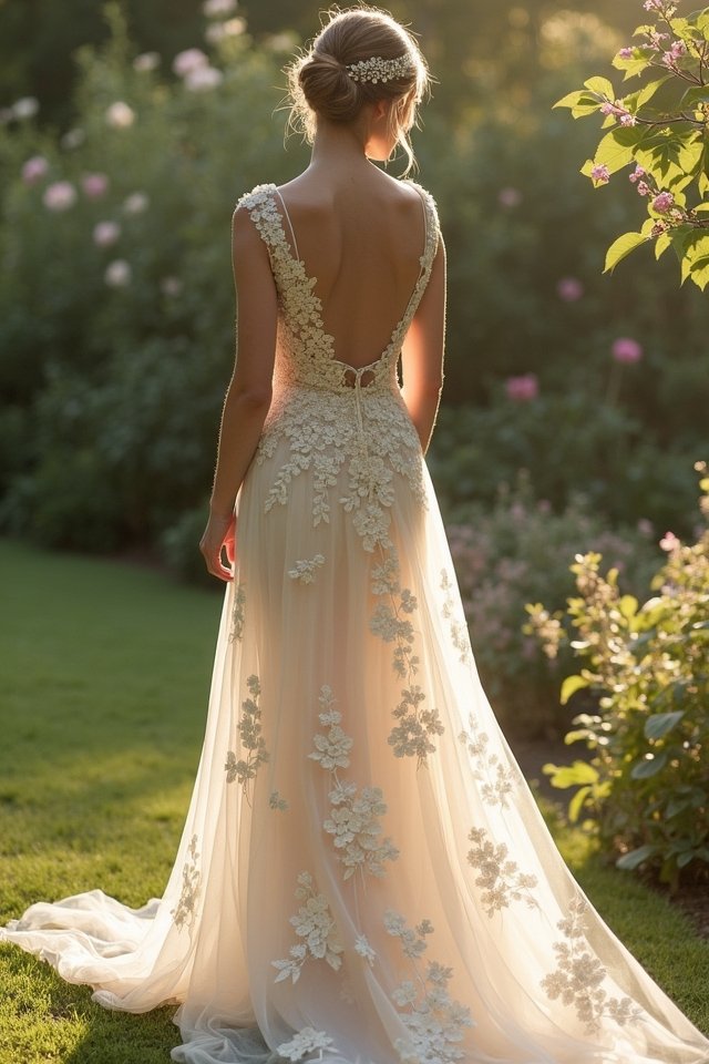 sheer lace floral elegance