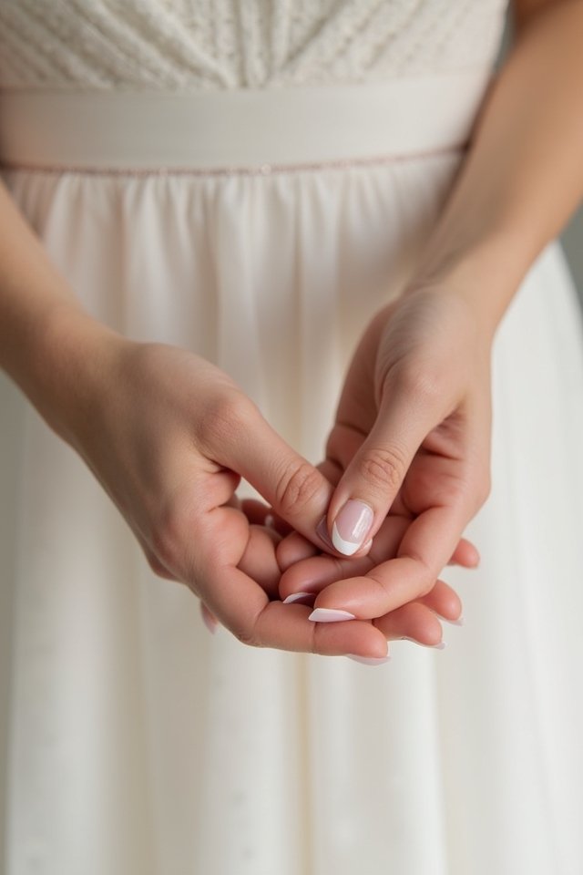 sheer pink wedding nail elegance
