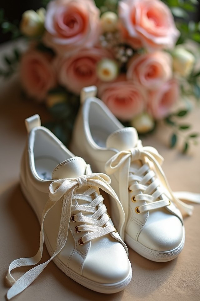 shiny satin wedding sneakers