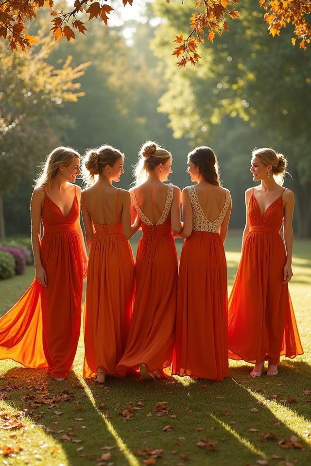 short burnt orange elegance