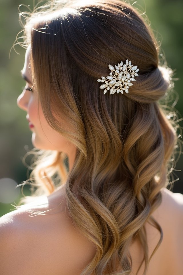 side swept romantic curls